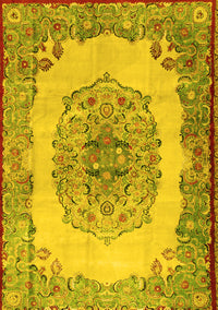 Medallion Yellow Traditional Rug, tr2247yw