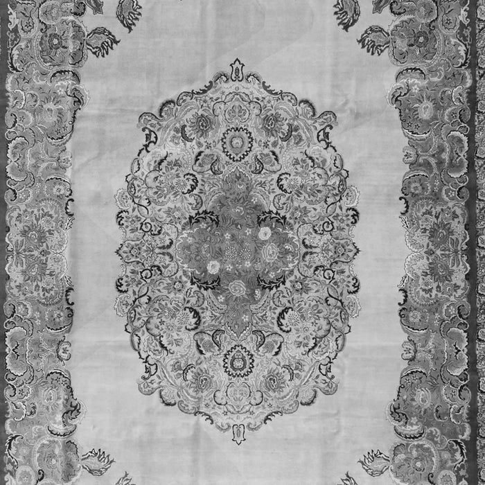 Serging Thickness of Machine Washable Medallion Gray Traditional Rug, wshtr2247gry