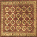 Square Machine Washable Persian Brown Traditional Rug, wshtr2248brn