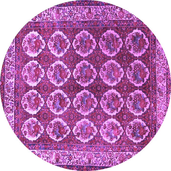 Round Persian Purple Traditional Rug, tr2248pur