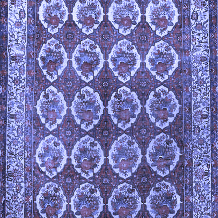 Machine Washable Persian Blue Traditional Rug, wshtr2248blu