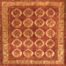 Round Machine Washable Persian Orange Traditional Area Rugs, wshtr2248org