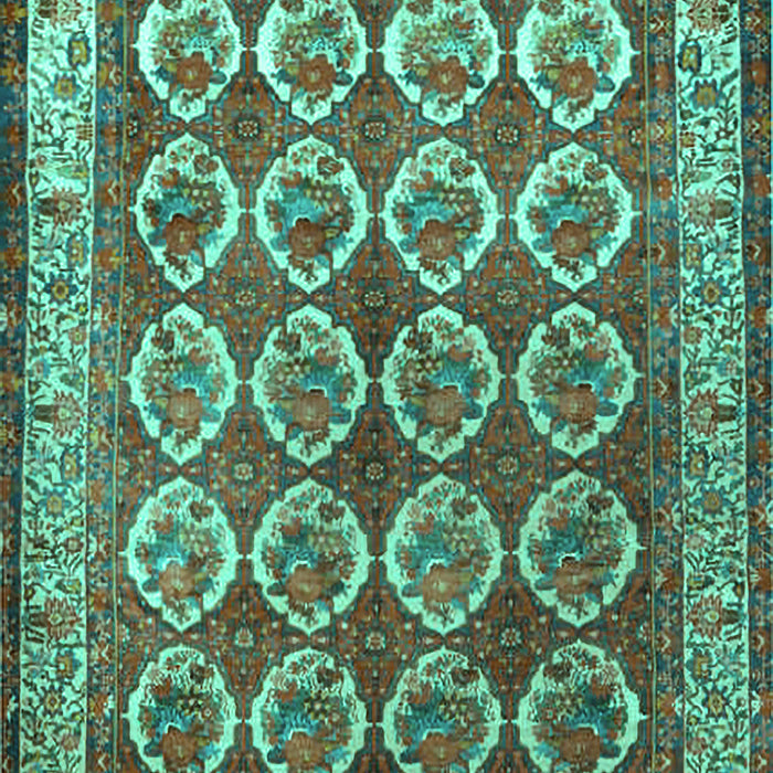 Machine Washable Persian Turquoise Traditional Area Rugs, wshtr2248turq