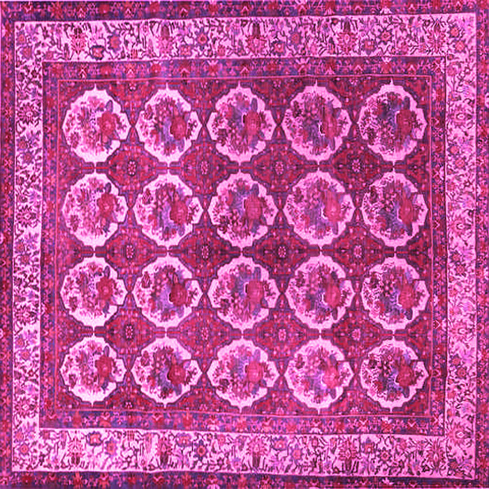Square Machine Washable Persian Pink Traditional Rug, wshtr2248pnk