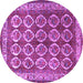 Round Machine Washable Persian Purple Traditional Area Rugs, wshtr2248pur