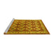 Sideview of Machine Washable Persian Yellow Traditional Rug, wshtr2248yw