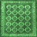 Square Persian Emerald Green Traditional Rug, tr2248emgrn