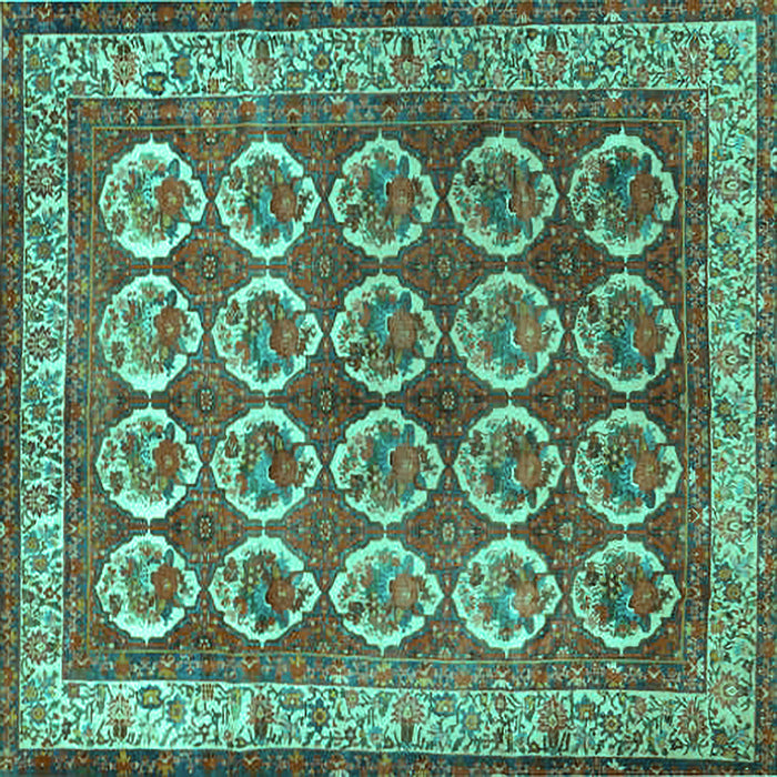 Square Persian Turquoise Traditional Rug, tr2248turq