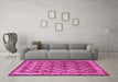 Machine Washable Persian Pink Traditional Rug in a Living Room, wshtr2248pnk