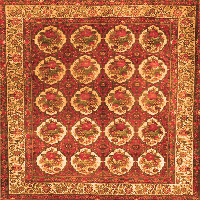 Serging Thickness of Persian Orange Traditional Rug, tr2248org