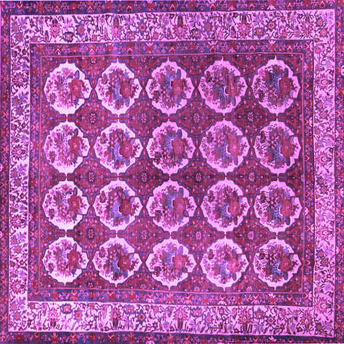 Square Machine Washable Persian Purple Traditional Area Rugs, wshtr2248pur