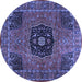 Round Persian Blue Traditional Rug, tr2249blu