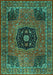 Machine Washable Persian Turquoise Traditional Area Rugs, wshtr2249turq