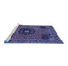 Sideview of Machine Washable Persian Blue Traditional Rug, wshtr2249blu