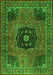 Serging Thickness of Machine Washable Persian Green Traditional Area Rugs, wshtr2249grn