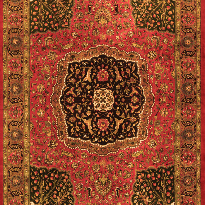Serging Thickness of Machine Washable Persian Orange Traditional Area Rugs, wshtr2249org