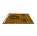 Sideview of Machine Washable Persian Yellow Traditional Rug, wshtr2249yw