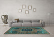 Machine Washable Persian Light Blue Traditional Rug in a Living Room, wshtr2249lblu