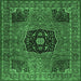 Square Persian Emerald Green Traditional Rug, tr2249emgrn