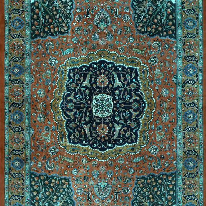 Machine Washable Persian Light Blue Traditional Rug, wshtr2249lblu