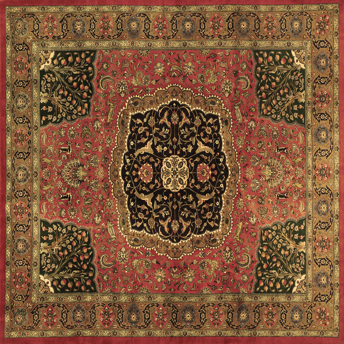 Square Persian Brown Traditional Rug, tr2249brn