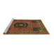 Sideview of Machine Washable Persian Brown Traditional Rug, wshtr2249brn