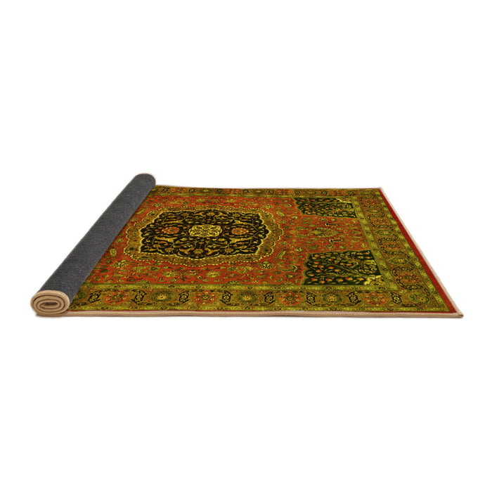 Sideview of Persian Yellow Traditional Rug, tr2249yw