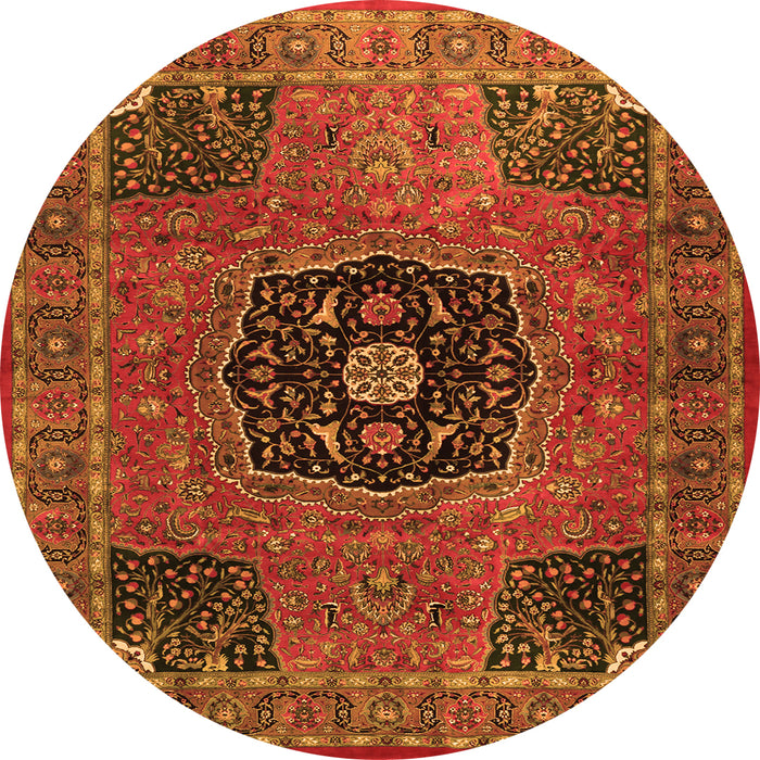 Machine Washable Persian Orange Traditional Area Rugs, wshtr2249org