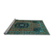 Sideview of Machine Washable Persian Light Blue Traditional Rug, wshtr2249lblu