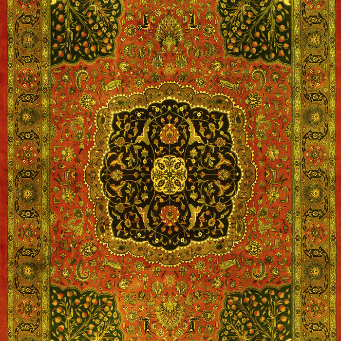 Machine Washable Persian Yellow Traditional Rug, wshtr2249yw