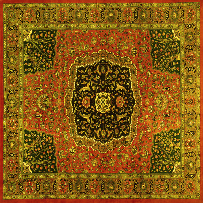 Square Persian Yellow Traditional Rug, tr2249yw