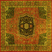 Square Persian Yellow Traditional Rug, tr2249yw