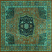 Square Persian Turquoise Traditional Rug, tr2249turq