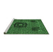 Sideview of Machine Washable Persian Emerald Green Traditional Area Rugs, wshtr2249emgrn