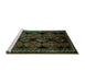 Sideview of Machine Washable Persian Turquoise Traditional Area Rugs, wshtr224turq