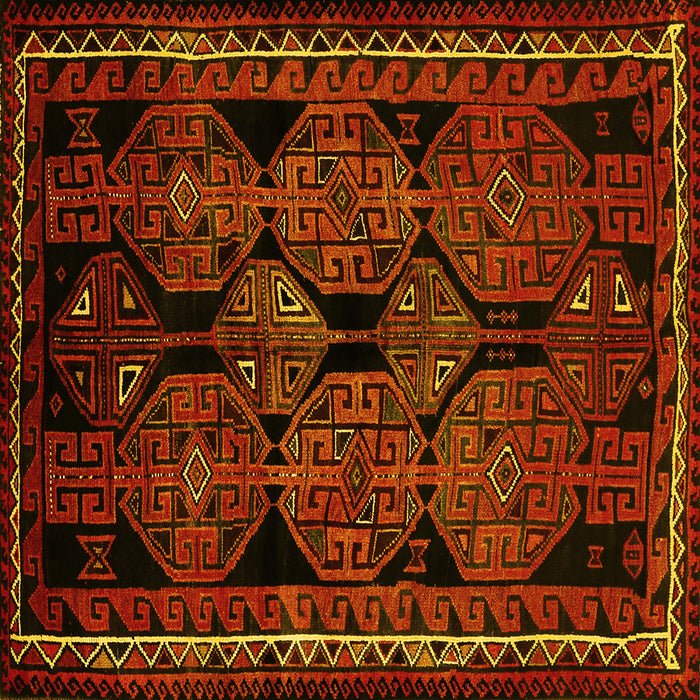 Square Persian Yellow Traditional Rug, tr224yw
