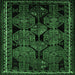 Square Machine Washable Persian Emerald Green Traditional Area Rugs, wshtr224emgrn