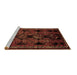 Sideview of Machine Washable Persian Brown Traditional Rug, wshtr224brn