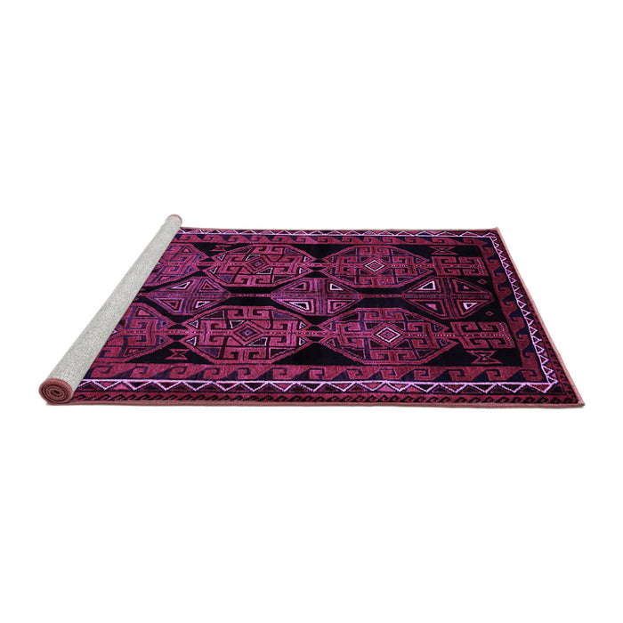 Sideview of Machine Washable Persian Purple Traditional Area Rugs, wshtr224pur