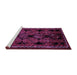 Sideview of Machine Washable Persian Purple Traditional Area Rugs, wshtr224pur