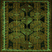 Round Machine Washable Persian Green Traditional Area Rugs, wshtr224grn