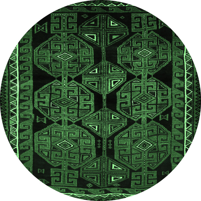 Round Persian Emerald Green Traditional Rug, tr224emgrn
