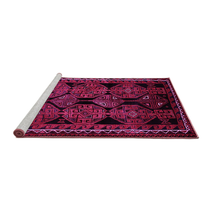 Sideview of Machine Washable Persian Pink Traditional Rug, wshtr224pnk