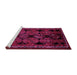 Sideview of Machine Washable Persian Pink Traditional Rug, wshtr224pnk