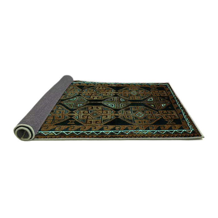 Sideview of Persian Turquoise Traditional Rug, tr224turq