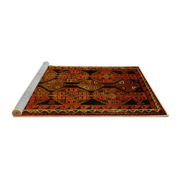 Sideview of Machine Washable Persian Yellow Traditional Rug, wshtr224yw
