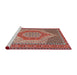 Sideview of Machine Washable Traditional Tan Brown Rug, wshtr225