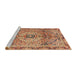 Sideview of Machine Washable Traditional Sand Brown Rug, wshtr2250