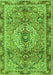 Serging Thickness of Machine Washable Persian Green Traditional Area Rugs, wshtr2250grn