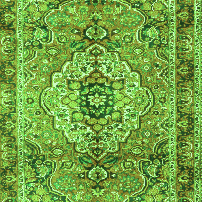 Serging Thickness of Machine Washable Persian Green Traditional Area Rugs, wshtr2250grn